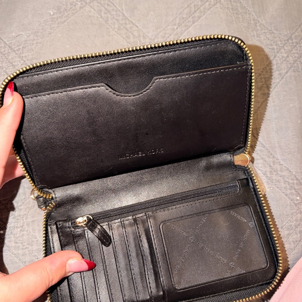 Michael Kors Black Zip-Around Wallet